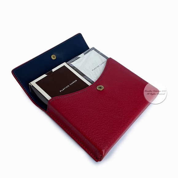 Coach Playing Cards with Red Leather Travel Case SLG Accessories Rare - Picture 1 of 13